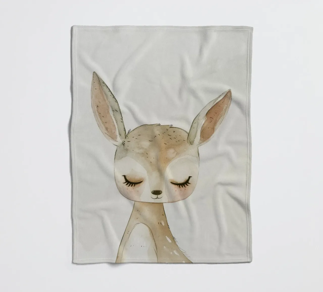 Pittura ad acquerello di un giovane cervo coperta in pile da DesignDoodle