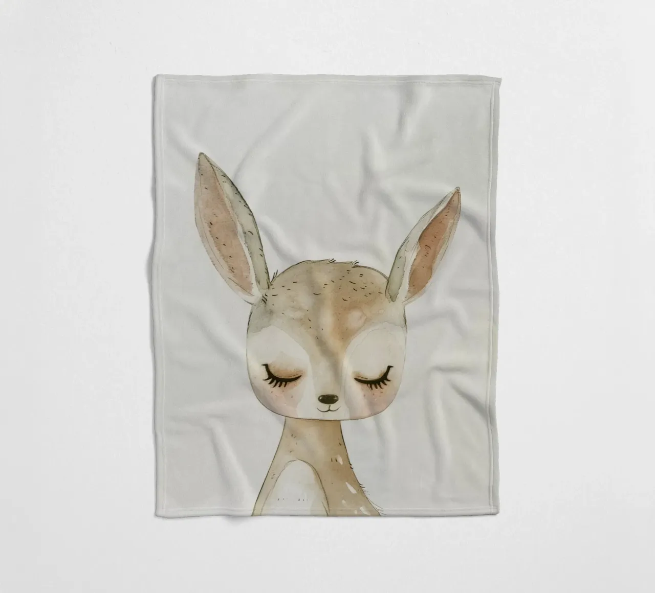 Pittura ad acquerello di un giovane cervo coperta in pile da DesignDoodle