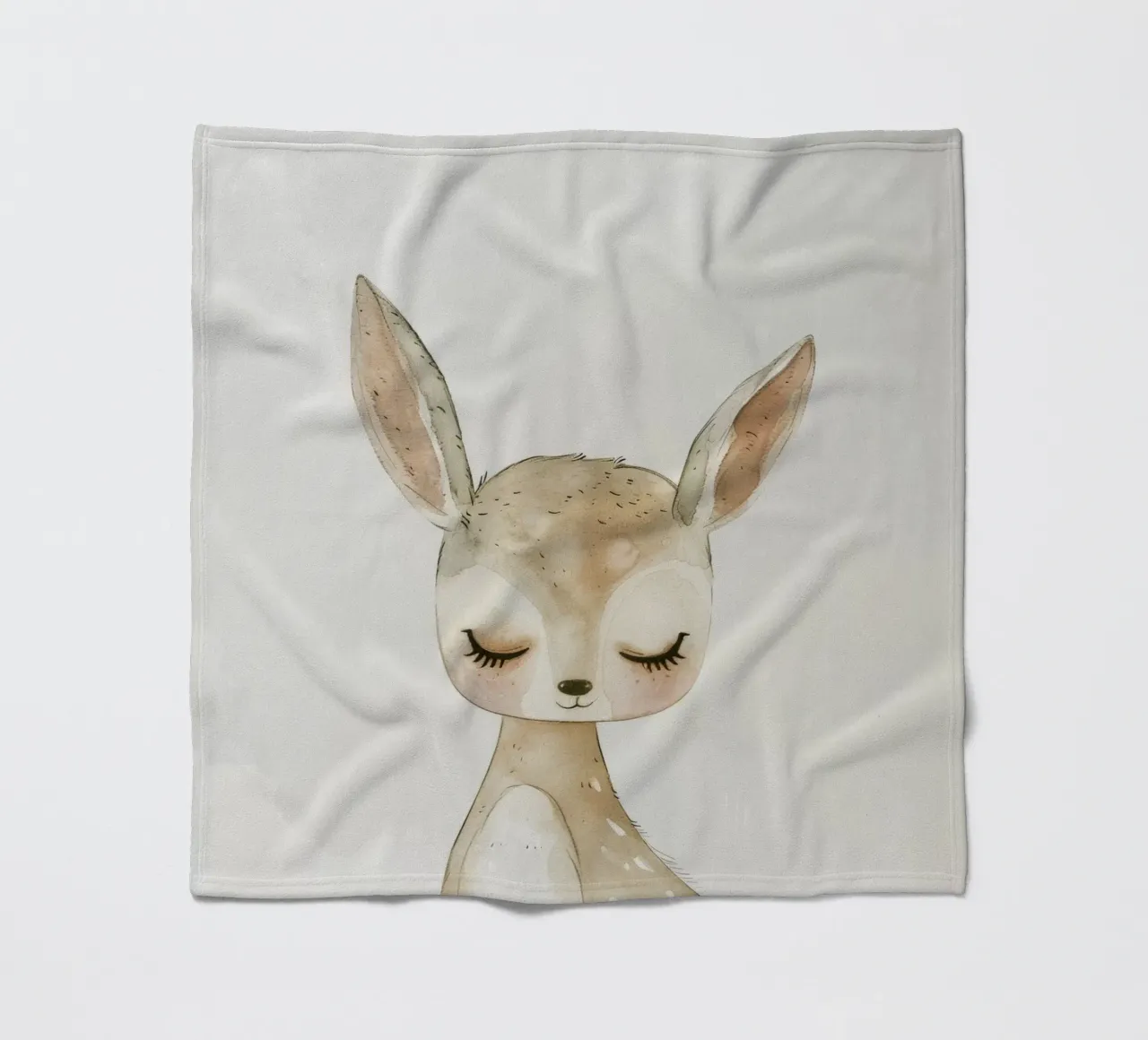 Pittura ad acquerello di un giovane cervo coperta in pile da DesignDoodle