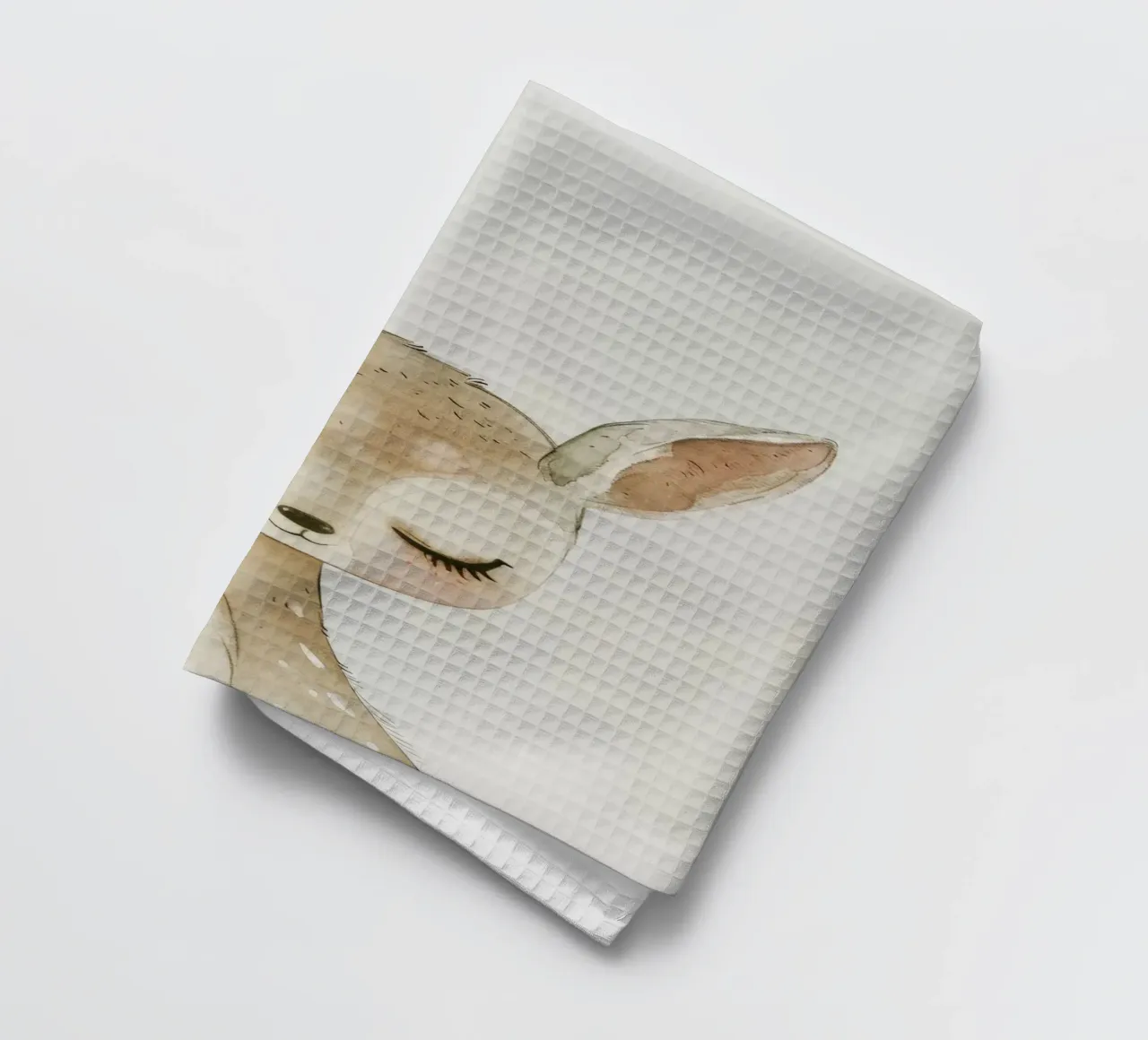 Pittura ad acquerello di un giovane cervo canovaccio da cucina da DesignDoodle