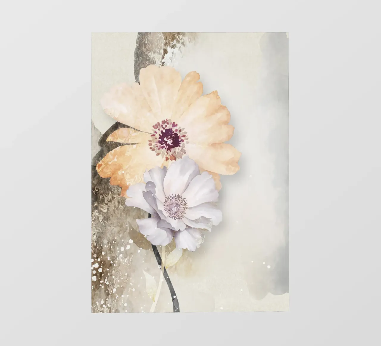 abstract art watercolor flowers telo in pvc da vintageshop
