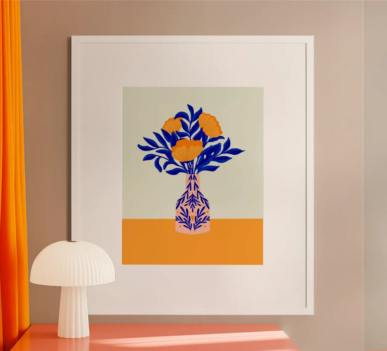 Papaveri arancioni in vaso poster da Angela Minca