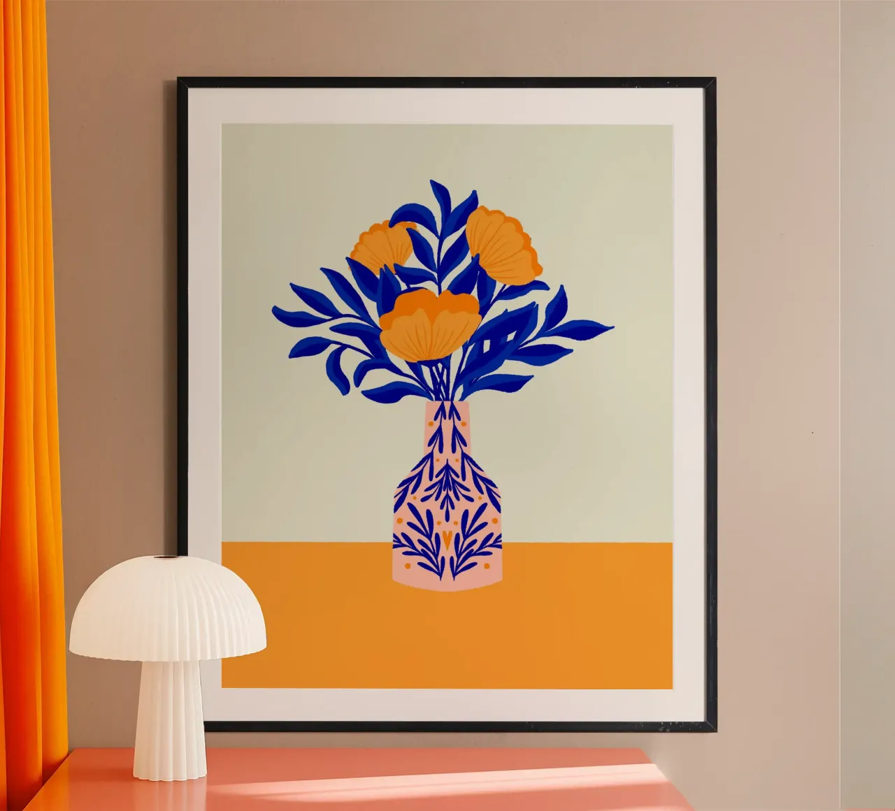 Papaveri arancioni in vaso poster da Angela Minca