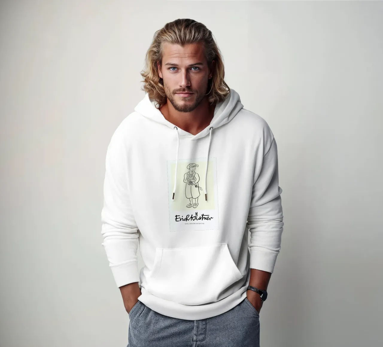 Erich Kästner 4 felpa con cappuccio da Little Flourishes