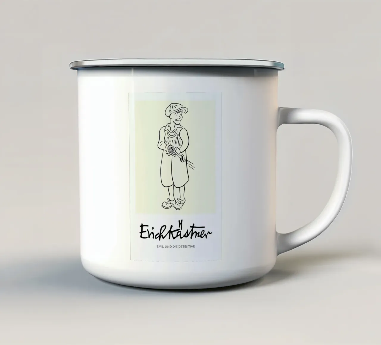Erich Kästner 4 tazza in smalto da Little Flourishes