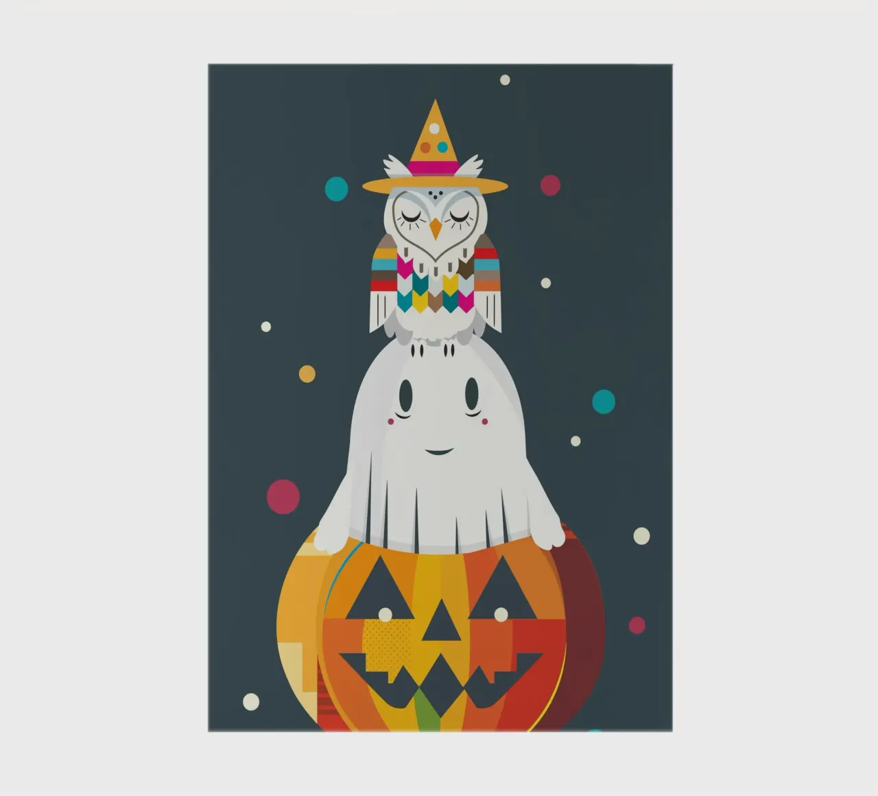Fun Halloween stack with owl, ghost and pumpkin notebook by namosh