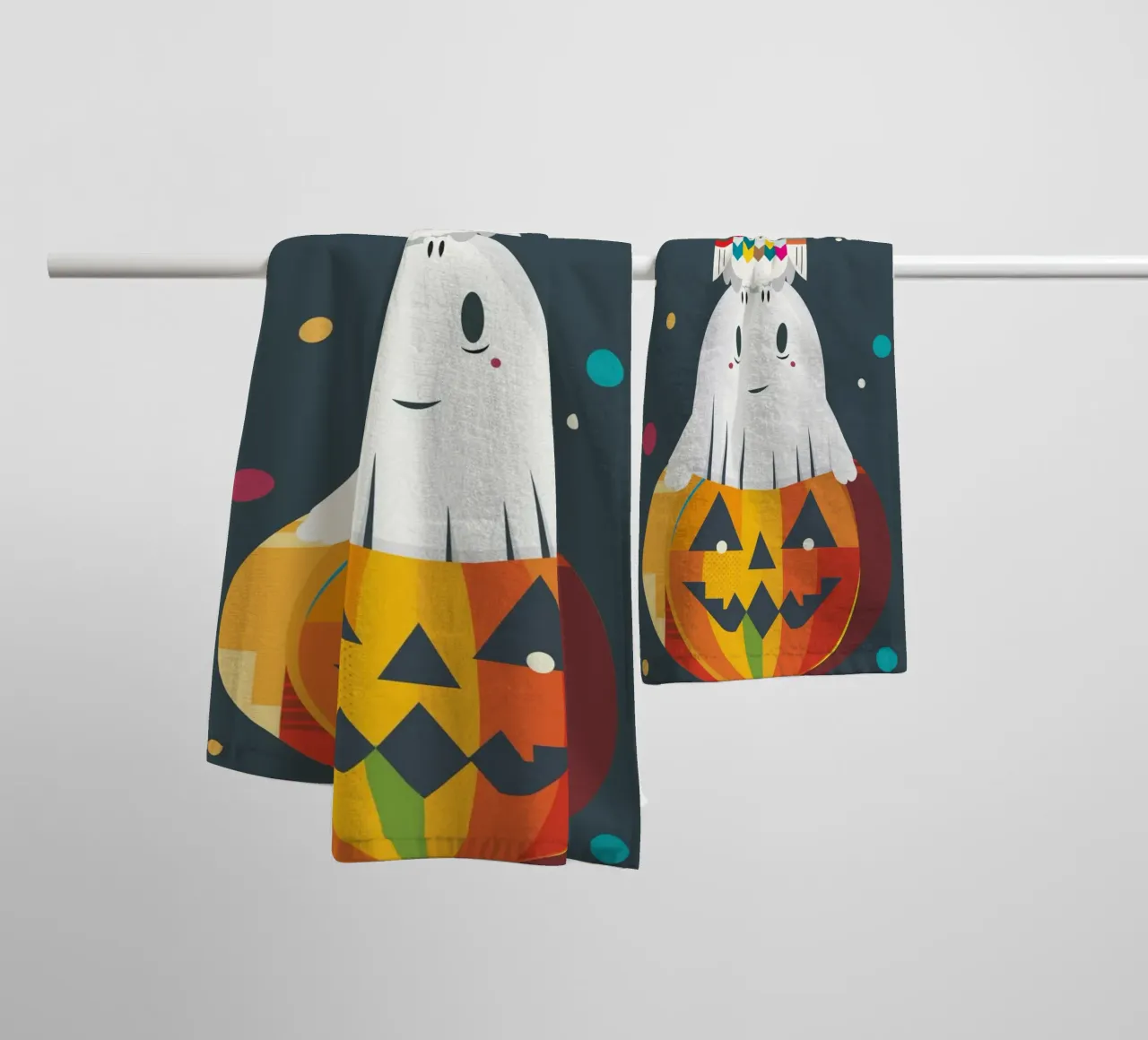 Fun Halloween stack with owl, ghost and pumpkin towel by namosh