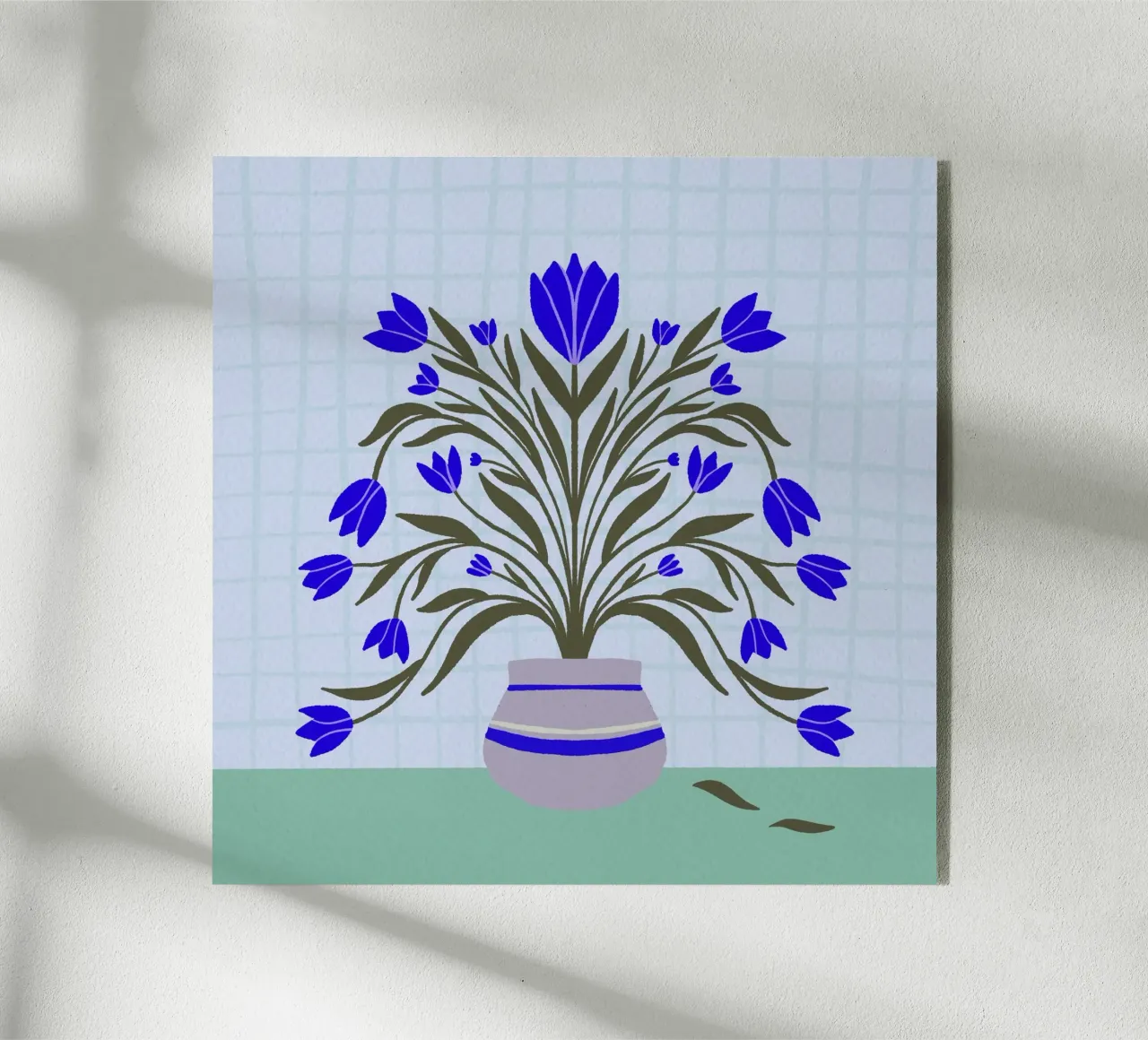 Tulipani in vaso - blu e verde plexiglass da Angela Minca