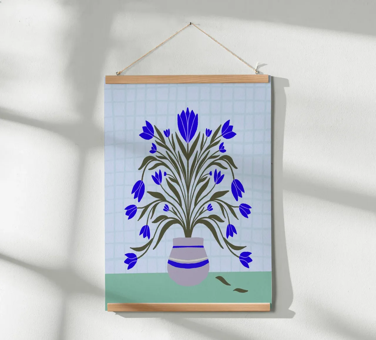 Tulipes dans un vase - bleu et vert hahnemühle de Angela Minca