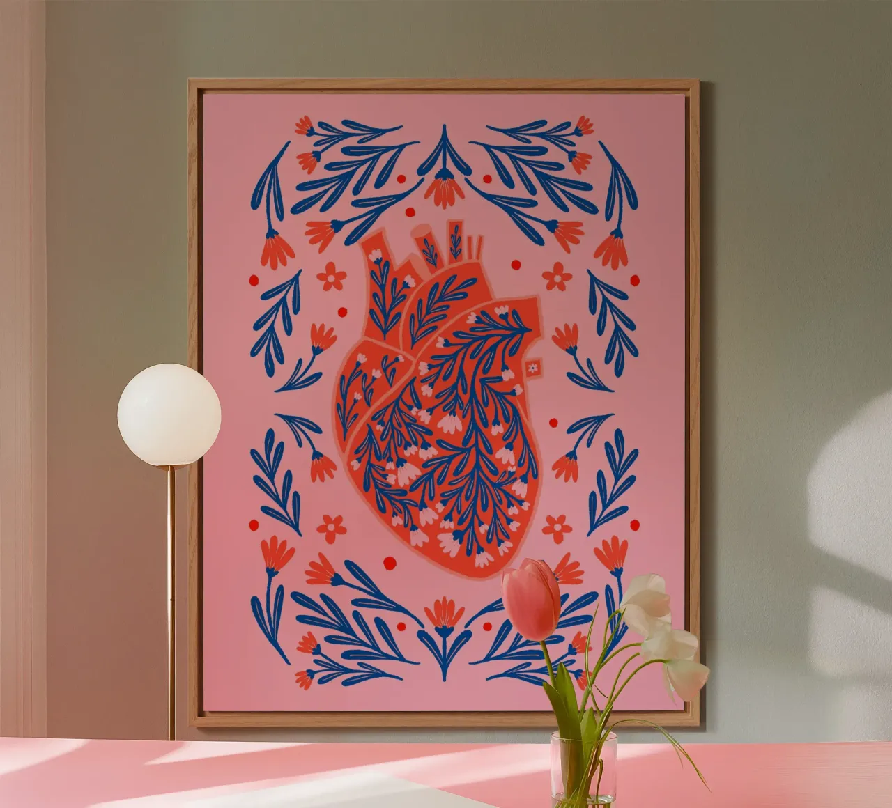 Cuore anatomico floreale alluminio dibond da Angela Minca