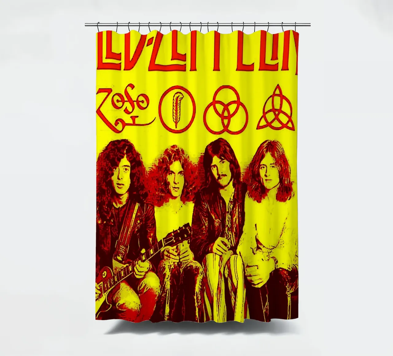 Led Zeppelin Band Art shower curtain by vanhesling
