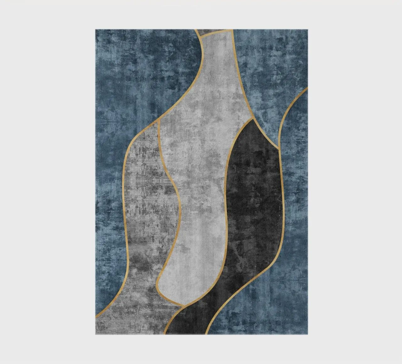 abstract art blue and golden lines notebook by vintageshop