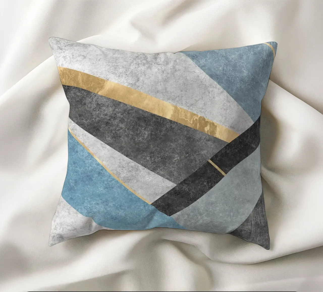 abstract art blue square cuscino da vintageshop