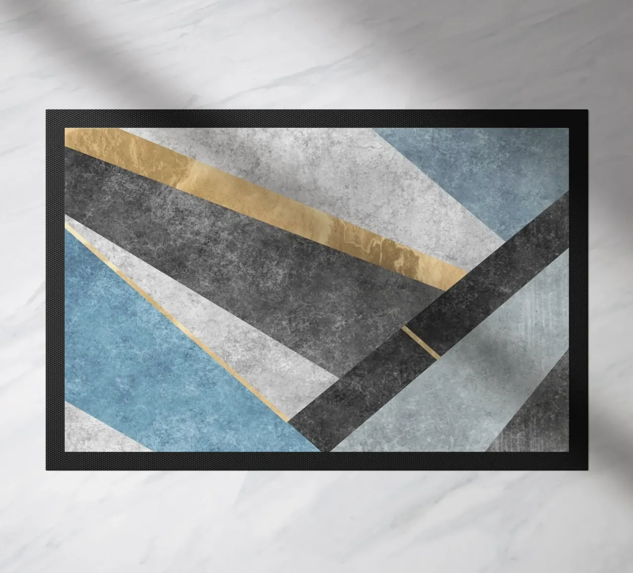 abstract art blue square zerbino da vintageshop