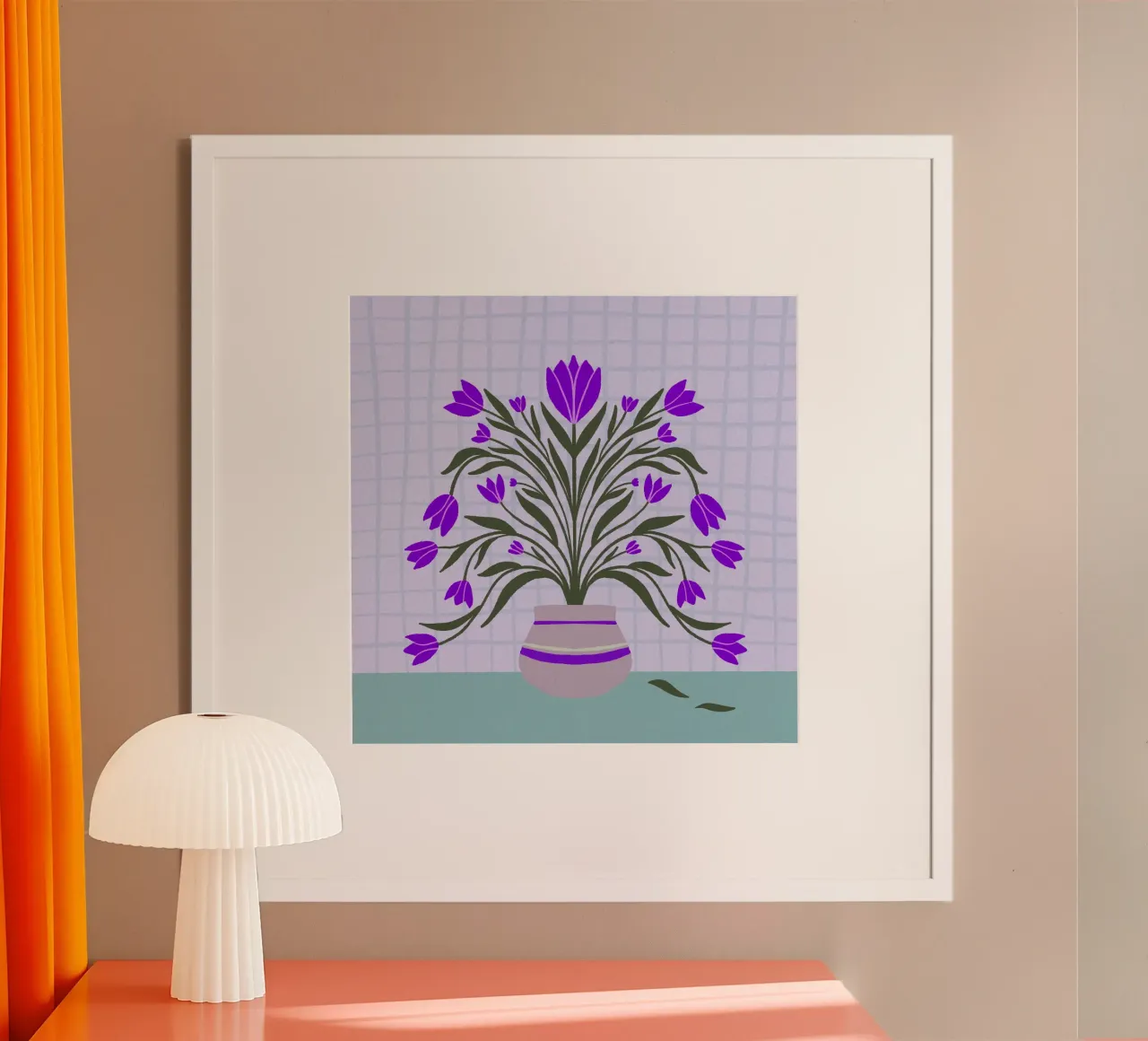 Tulipani in vaso - viola carta hahnemühle da Angela Minca