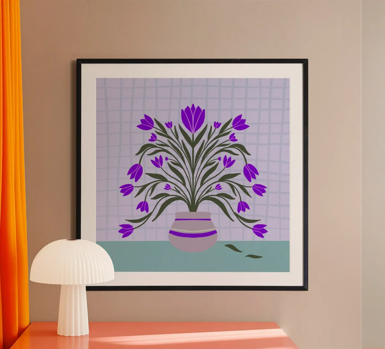 Tulipani in vaso - viola carta hahnemühle da Angela Minca