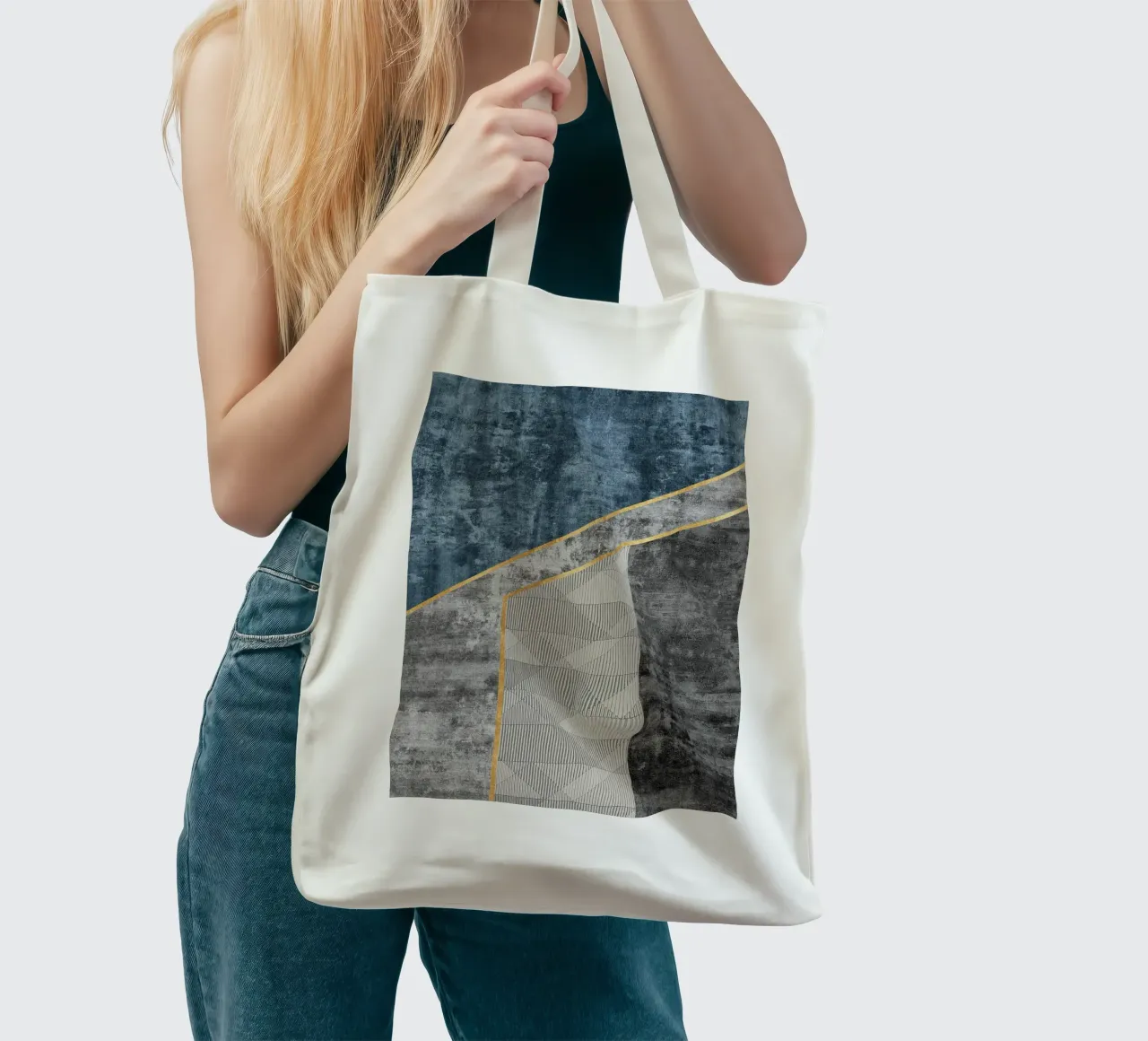 abstract art borsa in juta da vintageshop
