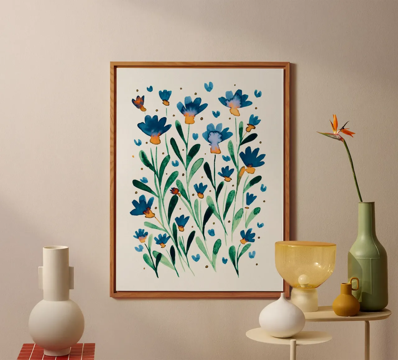 Scoppio di fiori blu alluminio dibond da Angela Minca