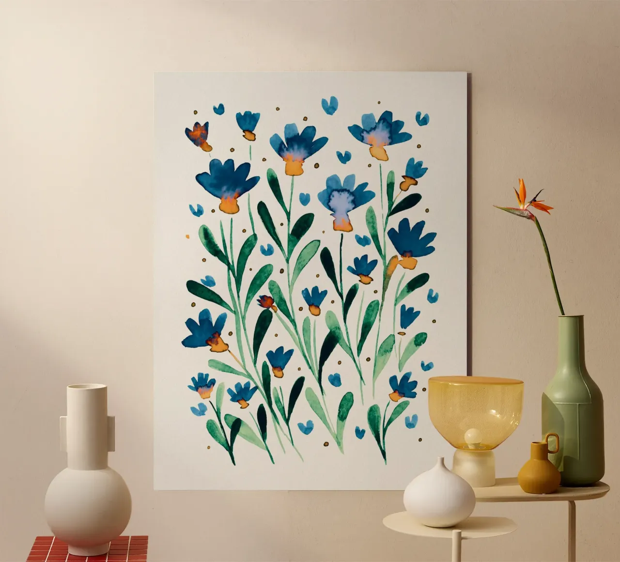 Scoppio di fiori blu alluminio dibond da Angela Minca