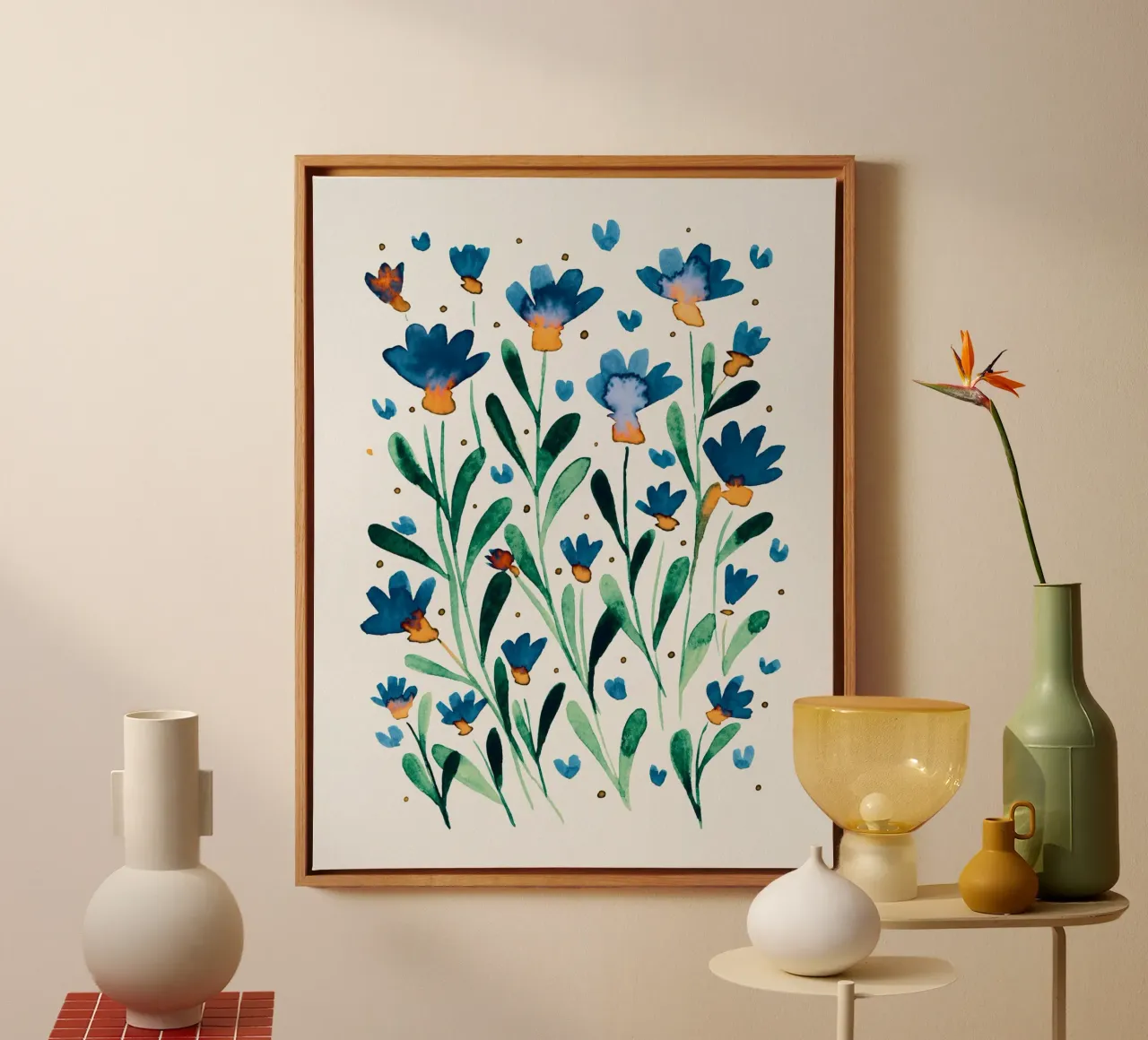 Scoppio di fiori blu tela da Angela Minca