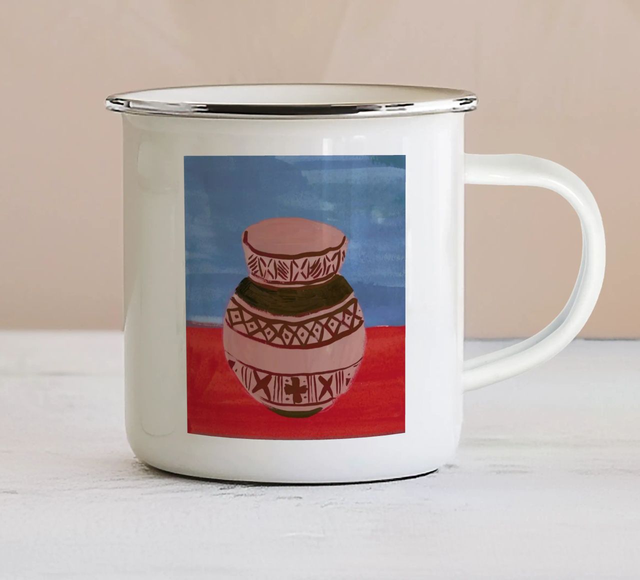 Vase 2 tazza in smalto da Sonia Brittain