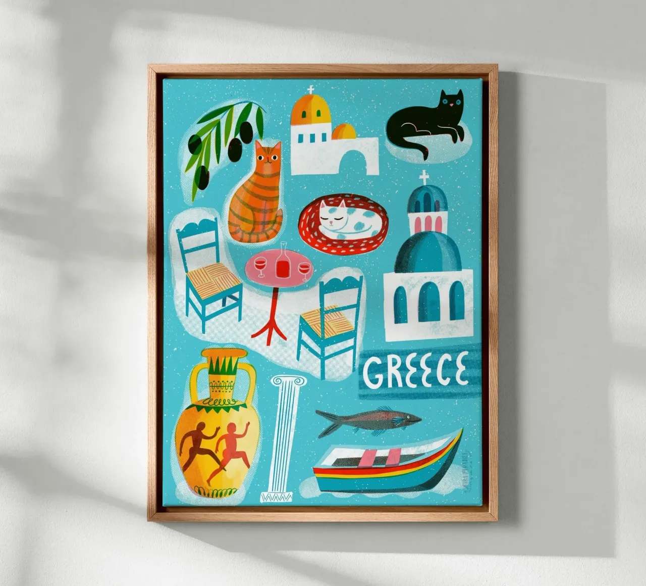 Viaggio vintage in Grecia tela con Cornice a cassetta da MiraParadies