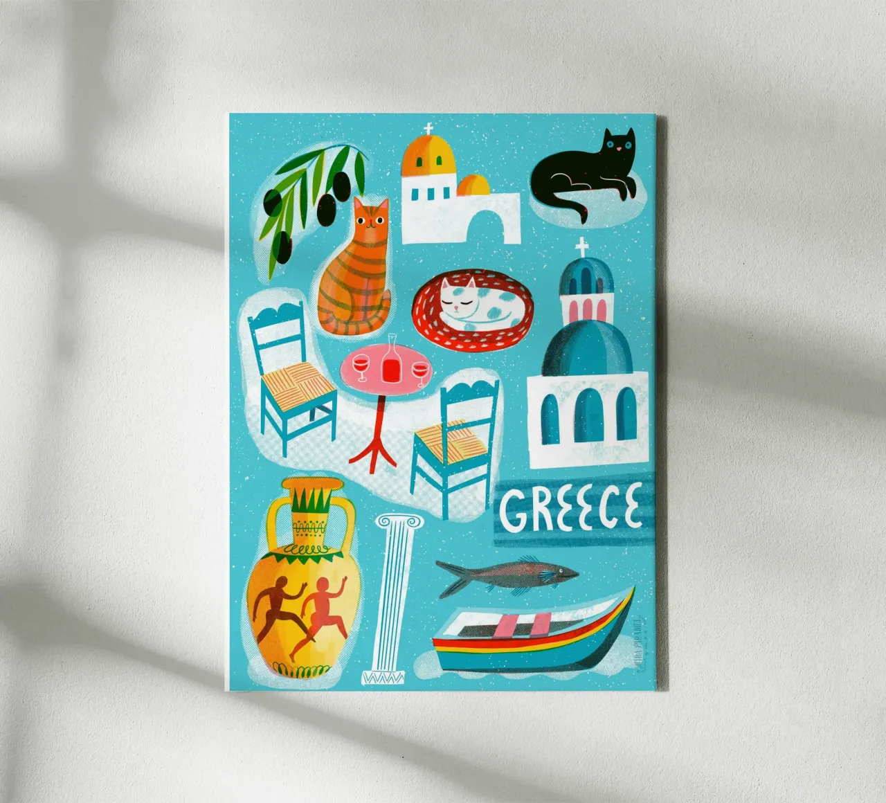 Viaggio vintage in Grecia tela con Cornice a cassetta da MiraParadies