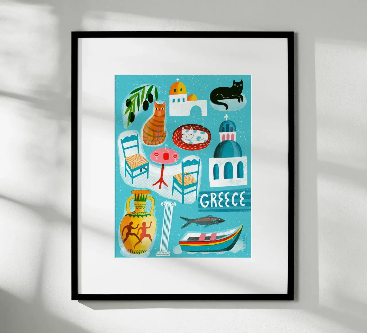 Viaggio vintage in Grecia poster con telaio in plastica da MiraParadies