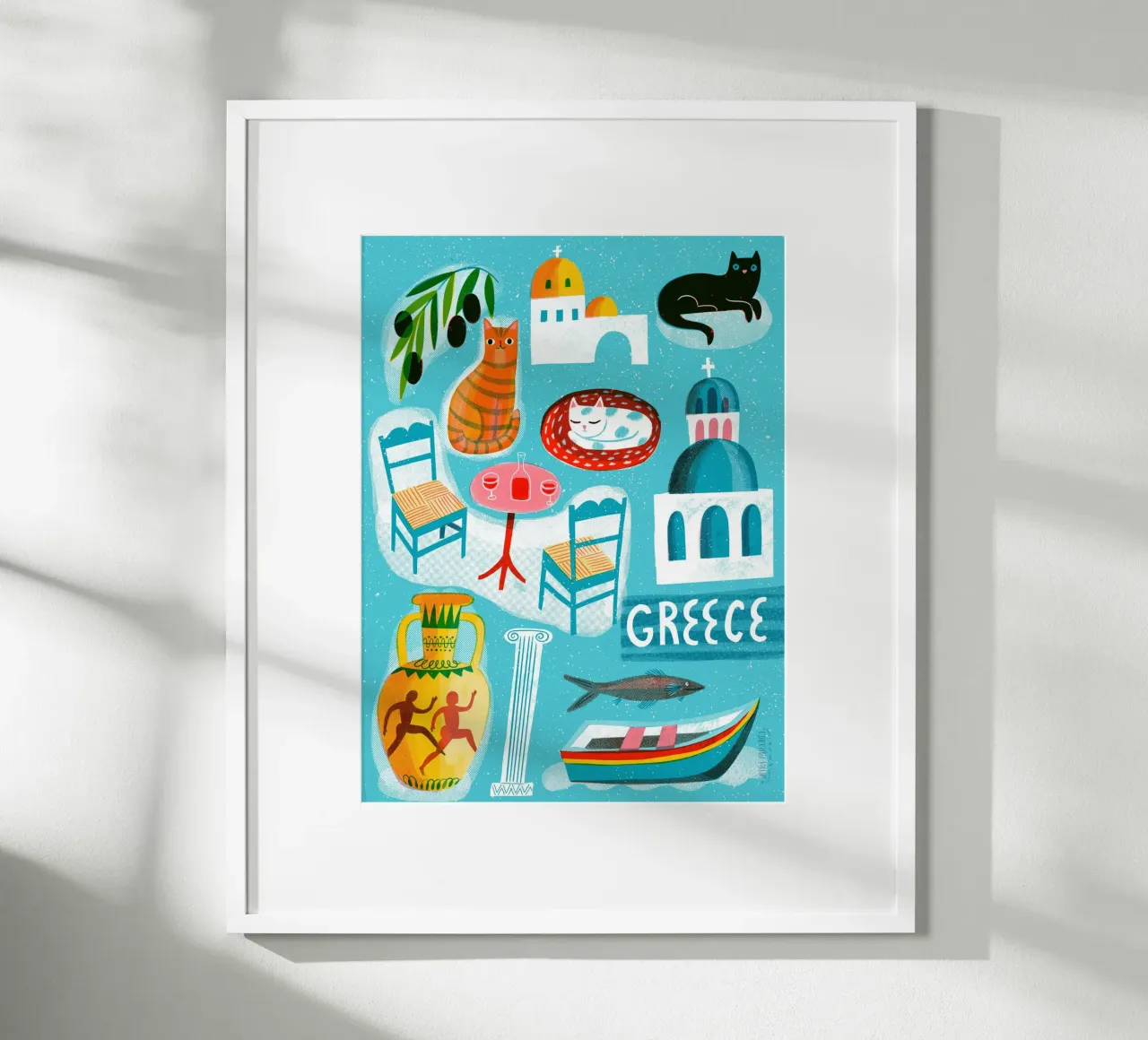 Viaggio vintage in Grecia poster con telaio in plastica da MiraParadies