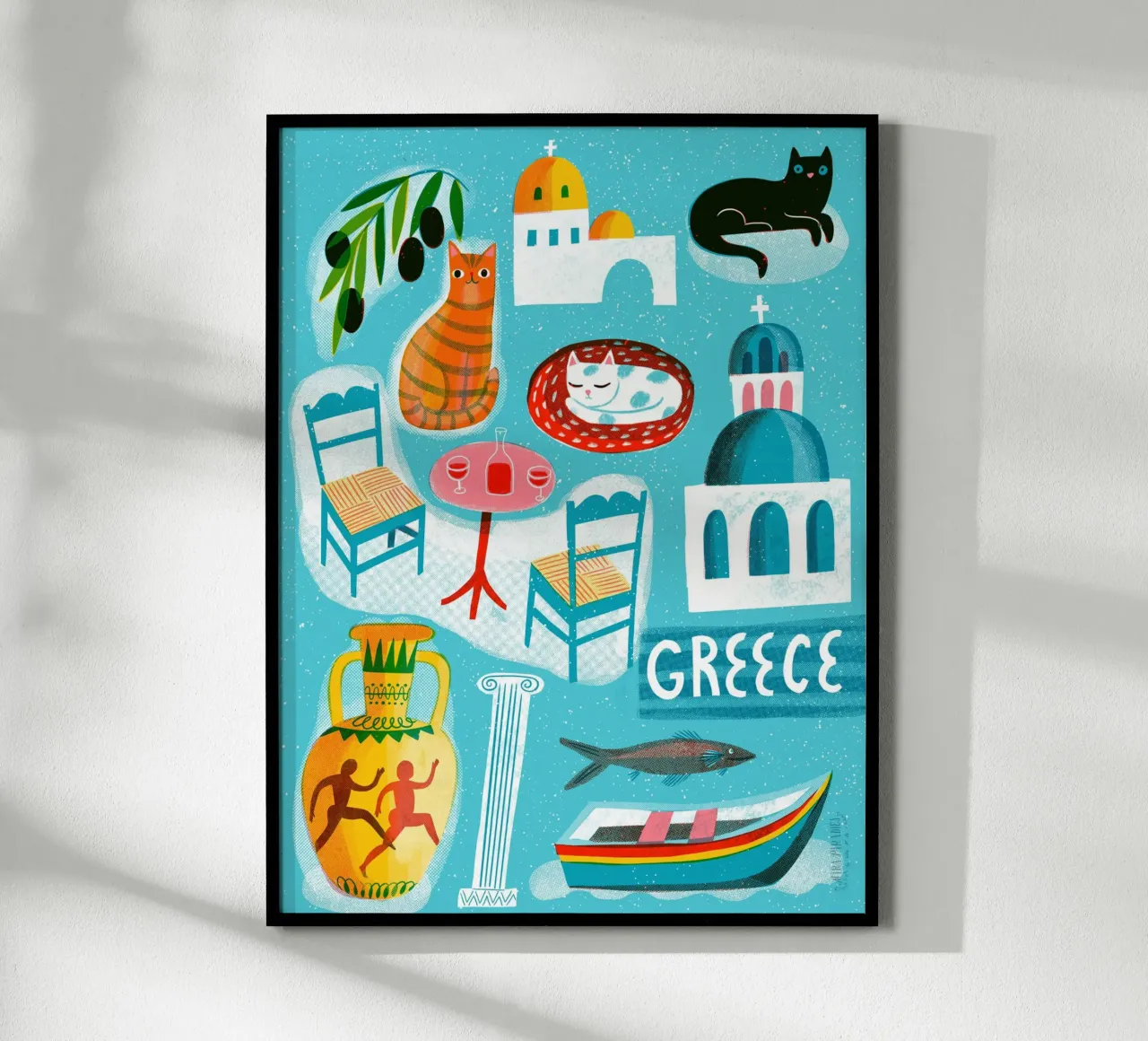 Viaggio vintage in Grecia poster con telaio in plastica da MiraParadies