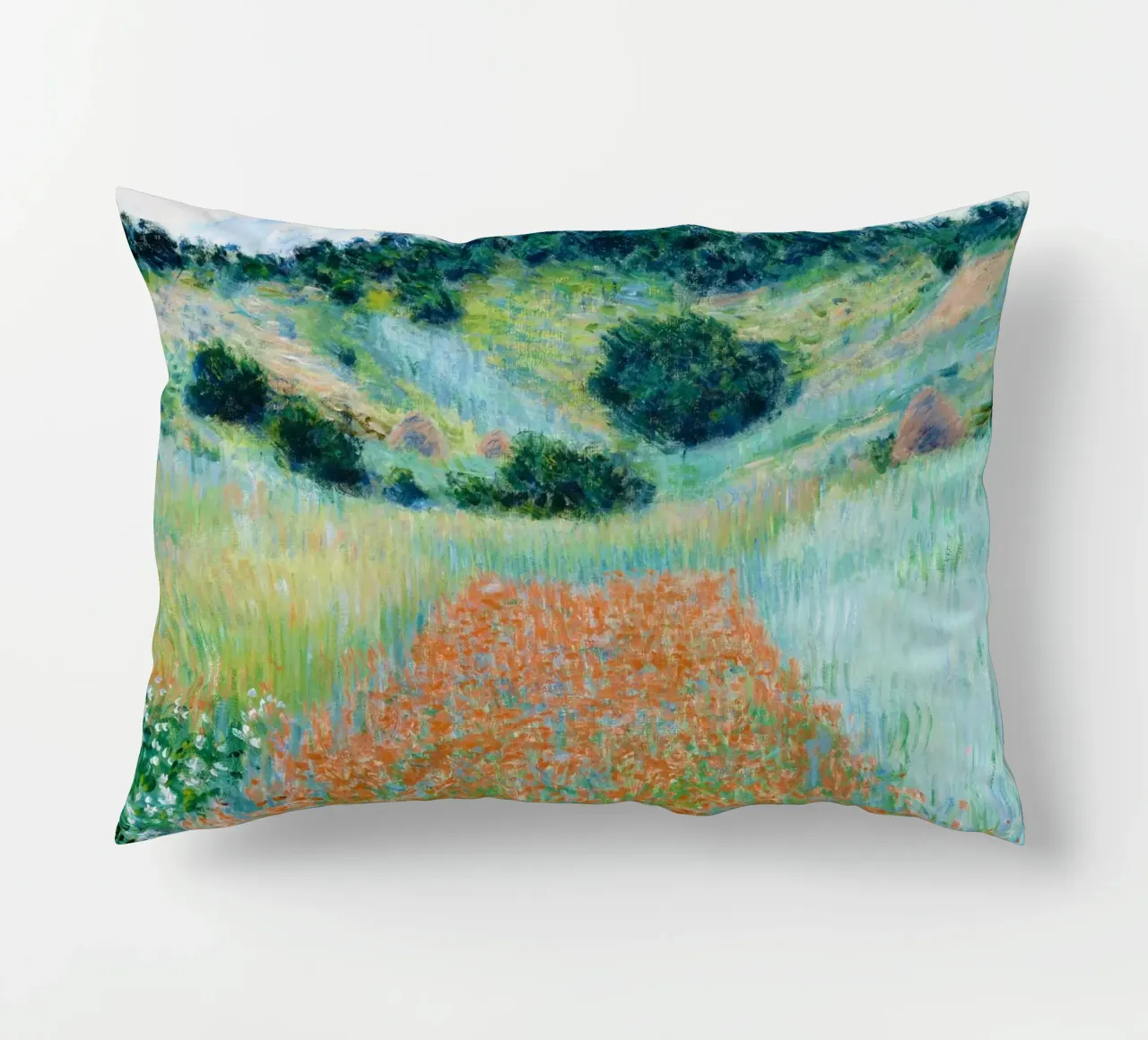 Il campo di papaveri di Claude Monet in una conca vicino a Giverny cuscino da Monet Art Prints