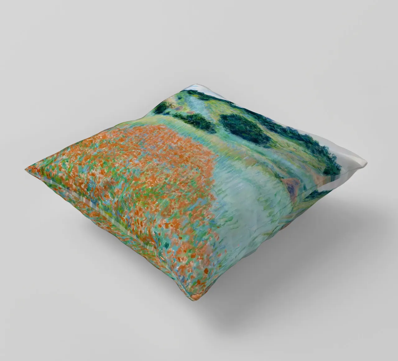 Il campo di papaveri di Claude Monet in una conca vicino a Giverny cuscino da Monet Art Prints