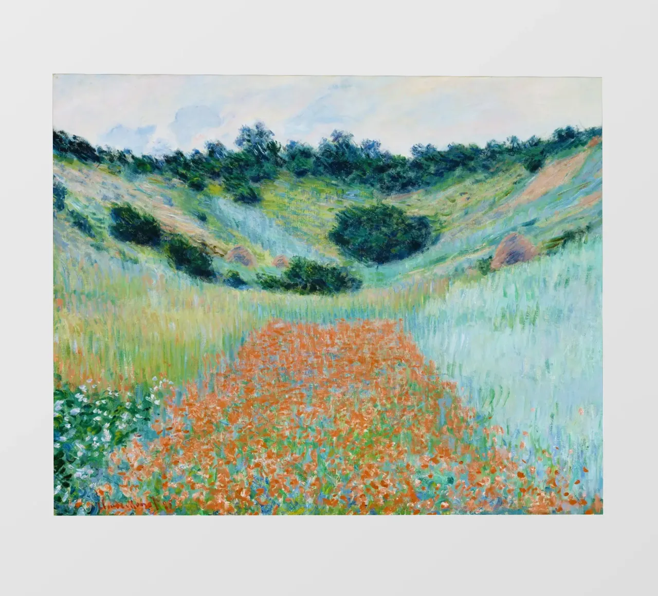 Il campo di papaveri di Claude Monet in una conca vicino a Giverny pellicola backlit da Monet Art Prints