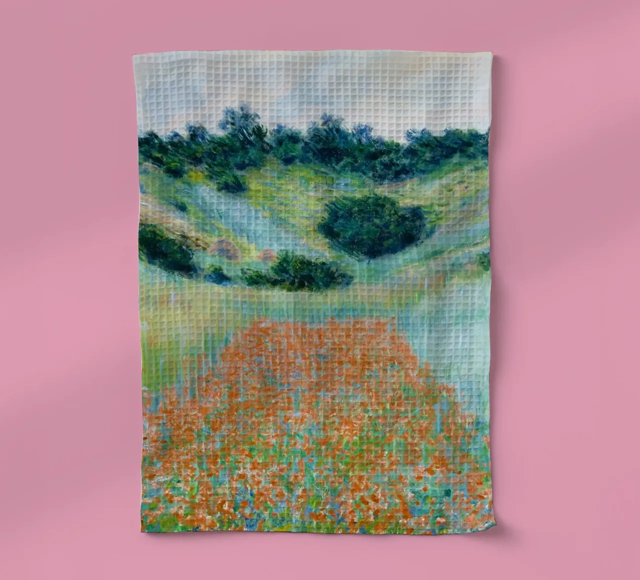 Claude Monet’s Poppy Field in a Hollow near Giverny tea towel by Monet Art Prints