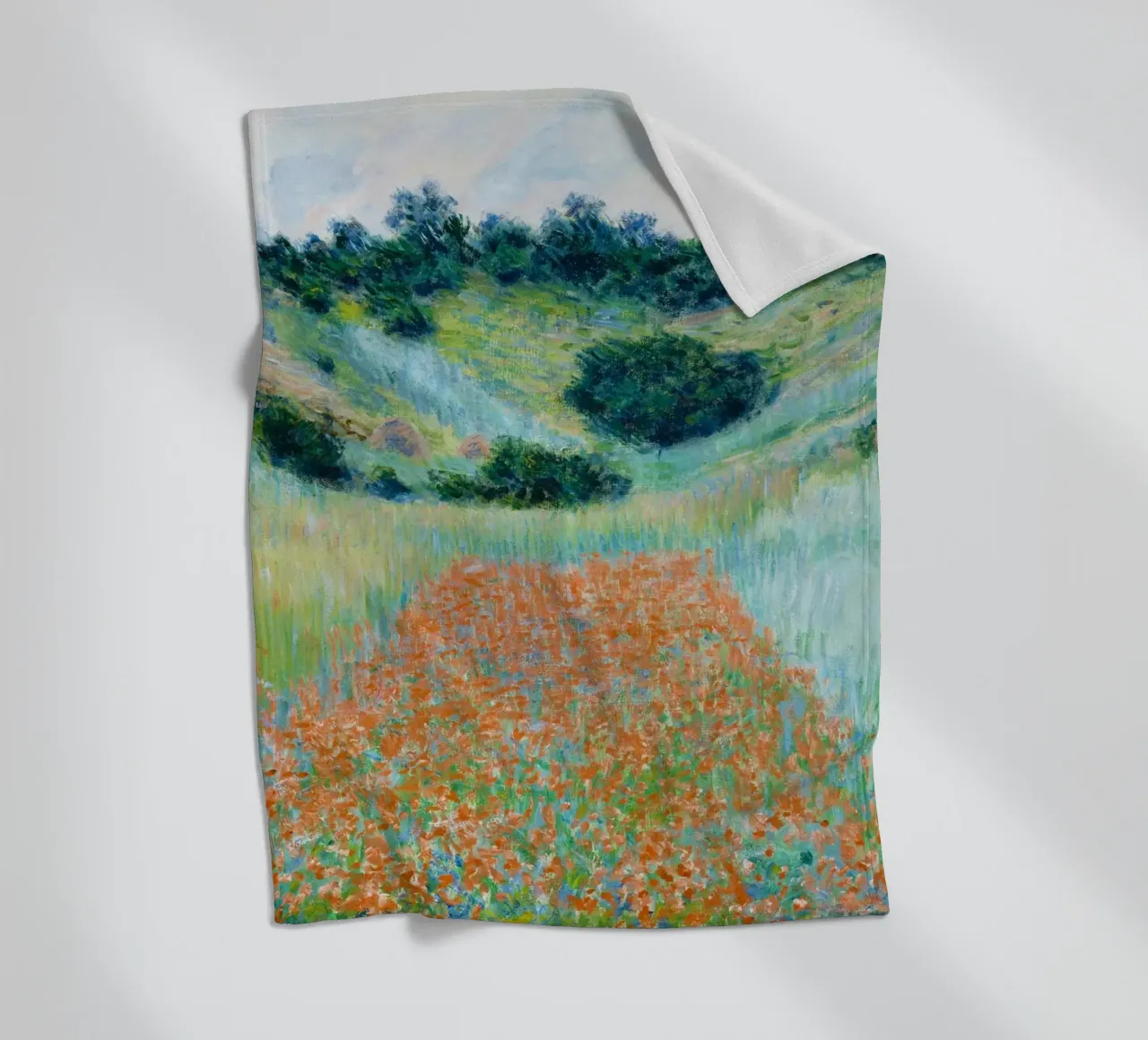 Il campo di papaveri di Claude Monet in una conca vicino a Giverny coperta in pile da Monet Art Prints