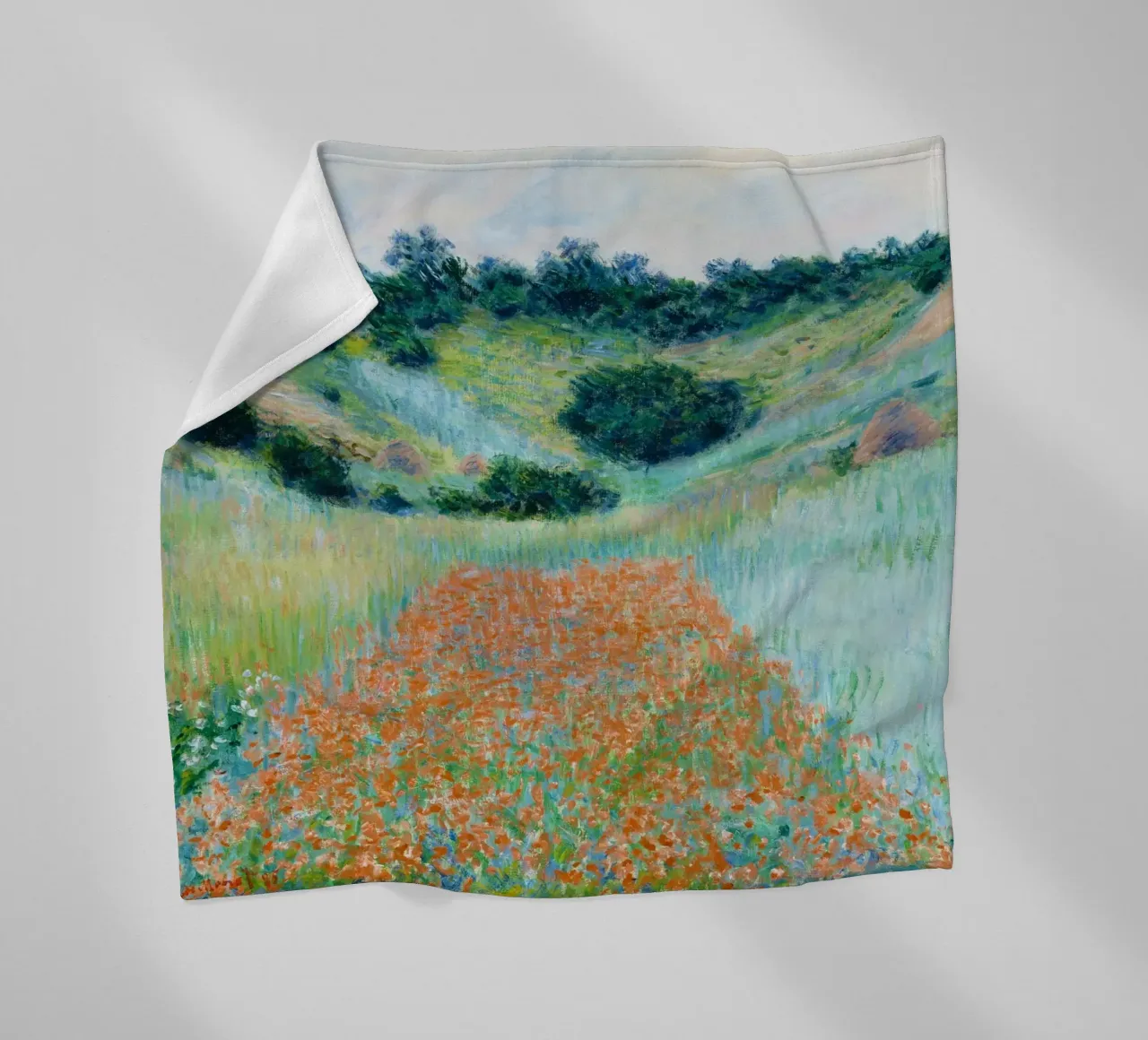 Il campo di papaveri di Claude Monet in una conca vicino a Giverny coperta in pile da Monet Art Prints
