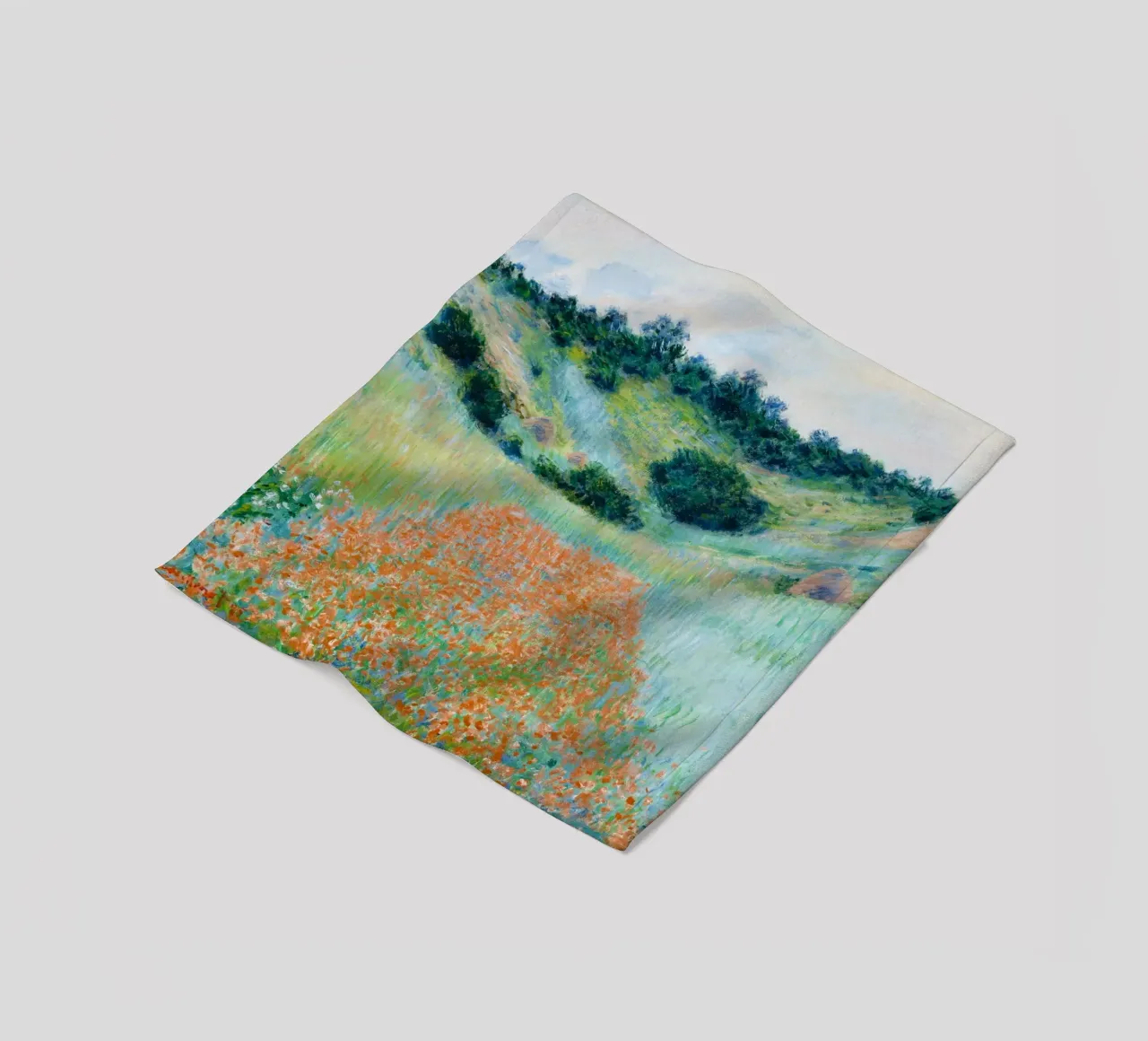 Il campo di papaveri di Claude Monet in una conca vicino a Giverny coperta in pile da Monet Art Prints