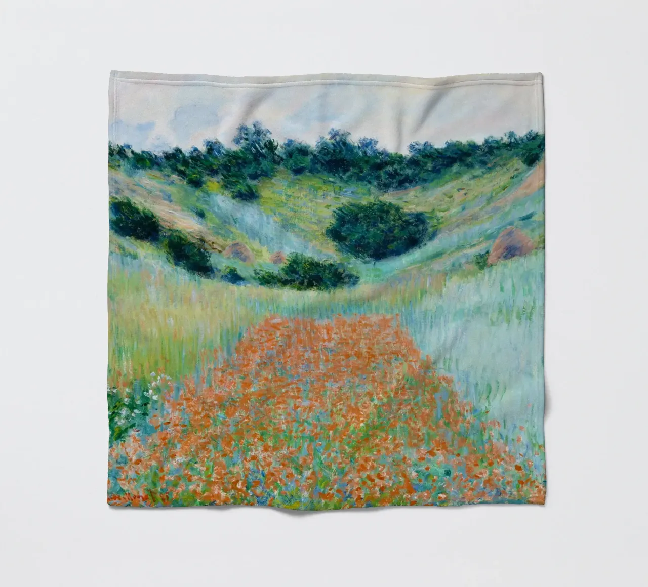 Il campo di papaveri di Claude Monet in una conca vicino a Giverny coperta in pile da Monet Art Prints