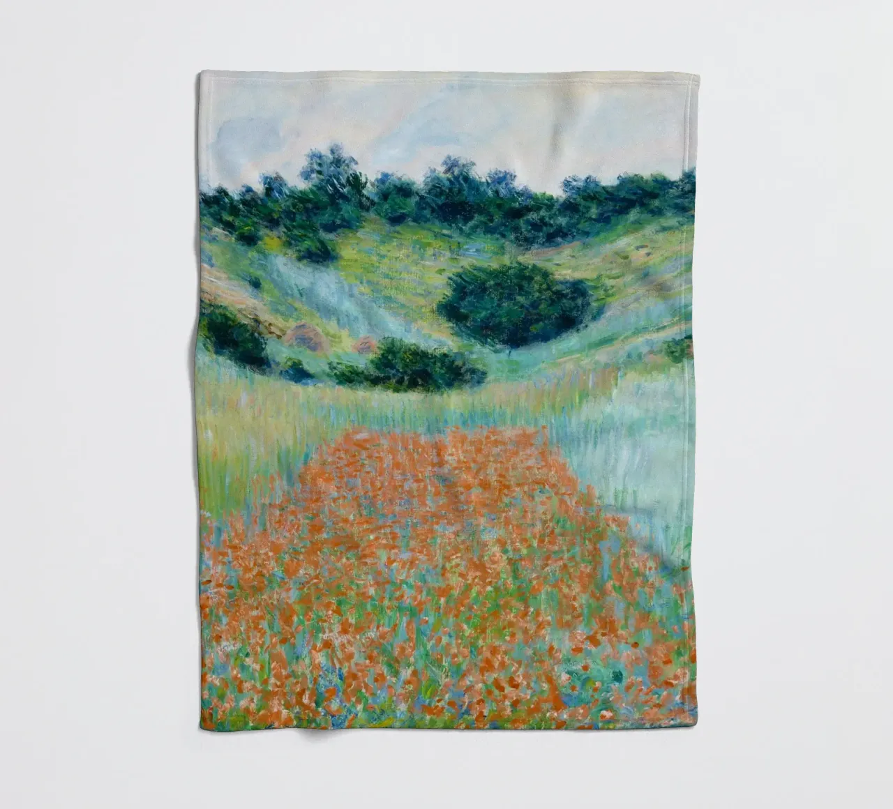 Il campo di papaveri di Claude Monet in una conca vicino a Giverny coperta in pile da Monet Art Prints