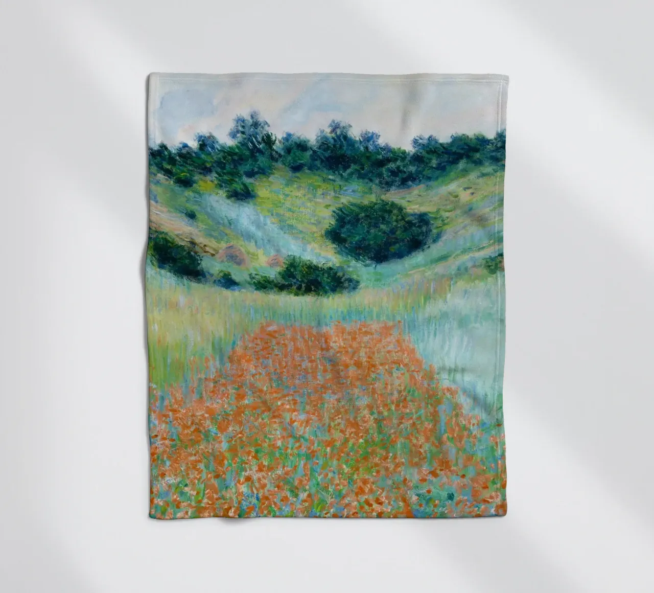 Il campo di papaveri di Claude Monet in una conca vicino a Giverny coperta in pile da Monet Art Prints