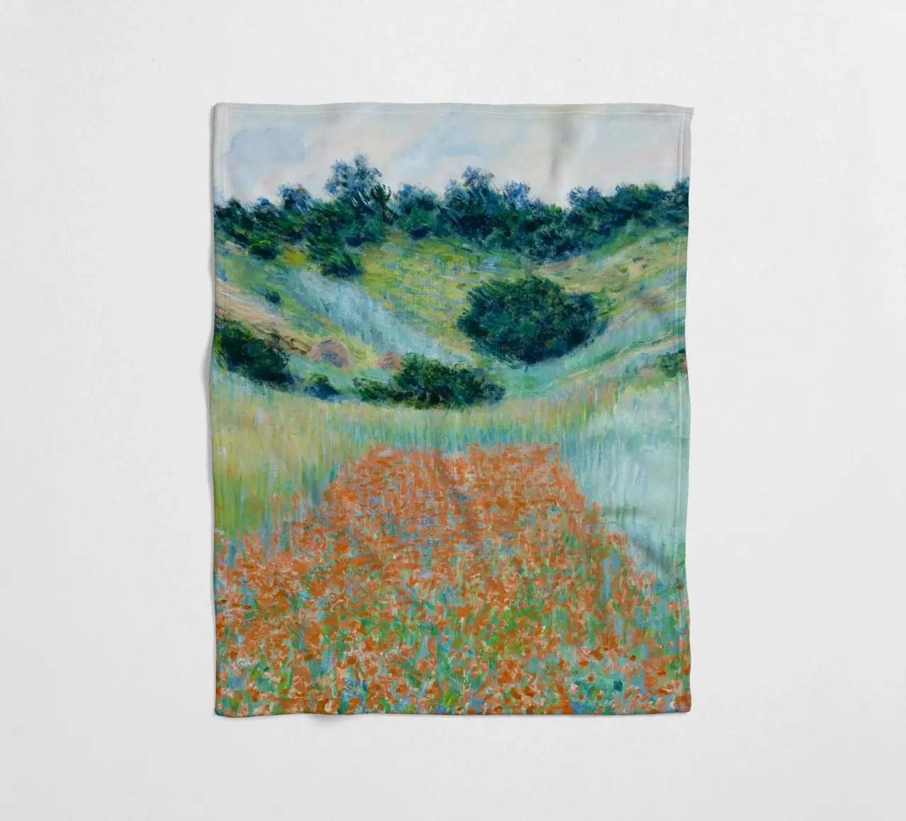Il campo di papaveri di Claude Monet in una conca vicino a Giverny coperta in pile da Monet Art Prints