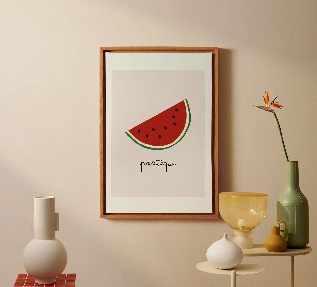 Pasteque canvas with Floater frame by Mottos by Sinan Saydik