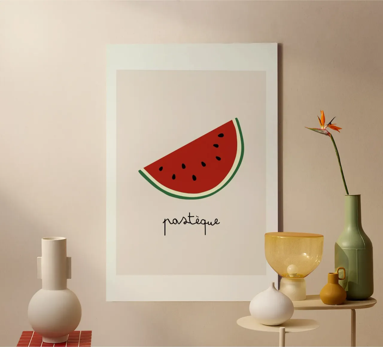 Pasteque canvas with Floater frame by Mottos by Sinan Saydik