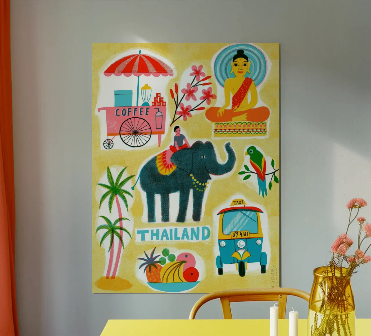 Viaggio vintage in Thailandia poster da MiraParadies