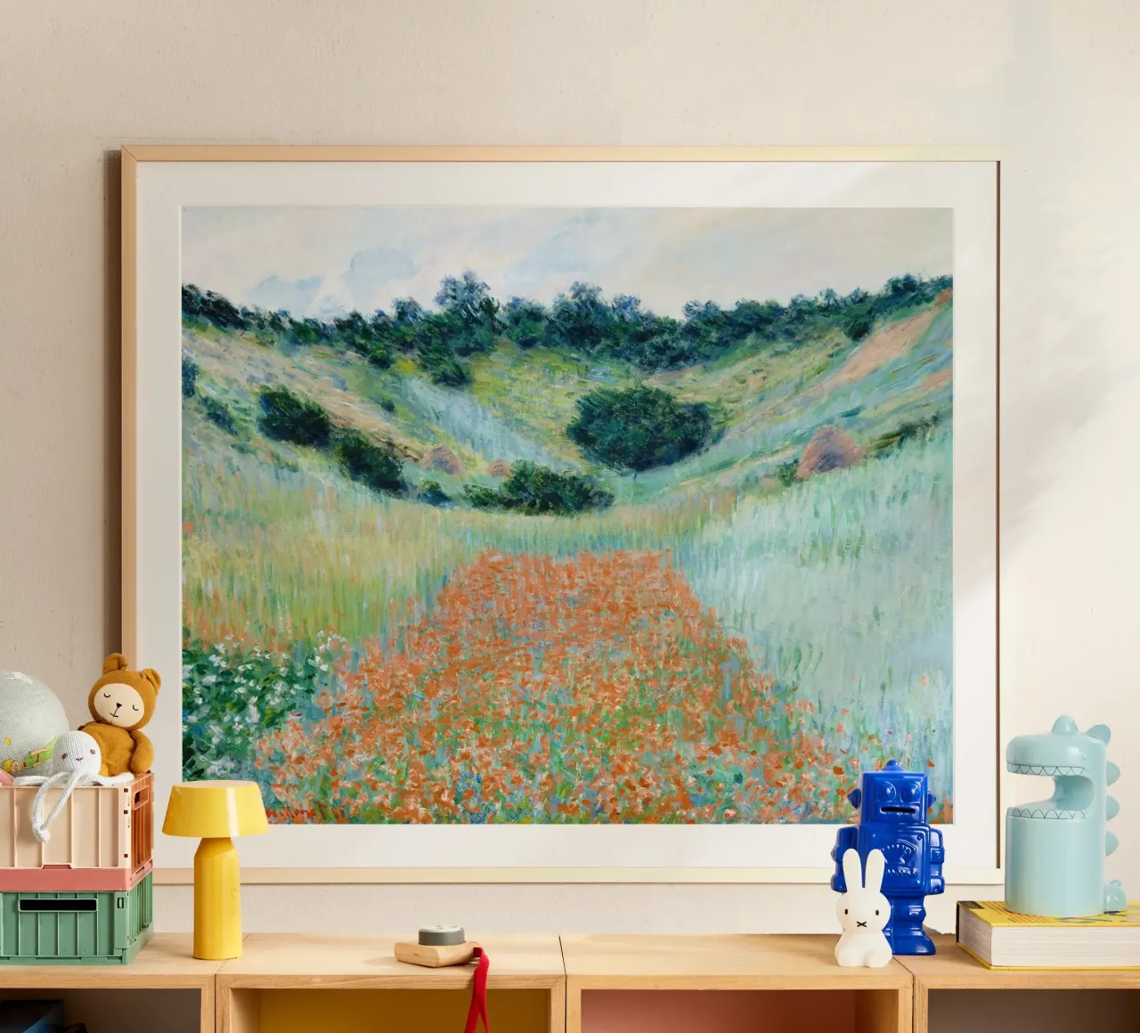 Claude Monet, Mohnblumenfeld, Giverny, 1885 Gemälde Poster von Venus Art