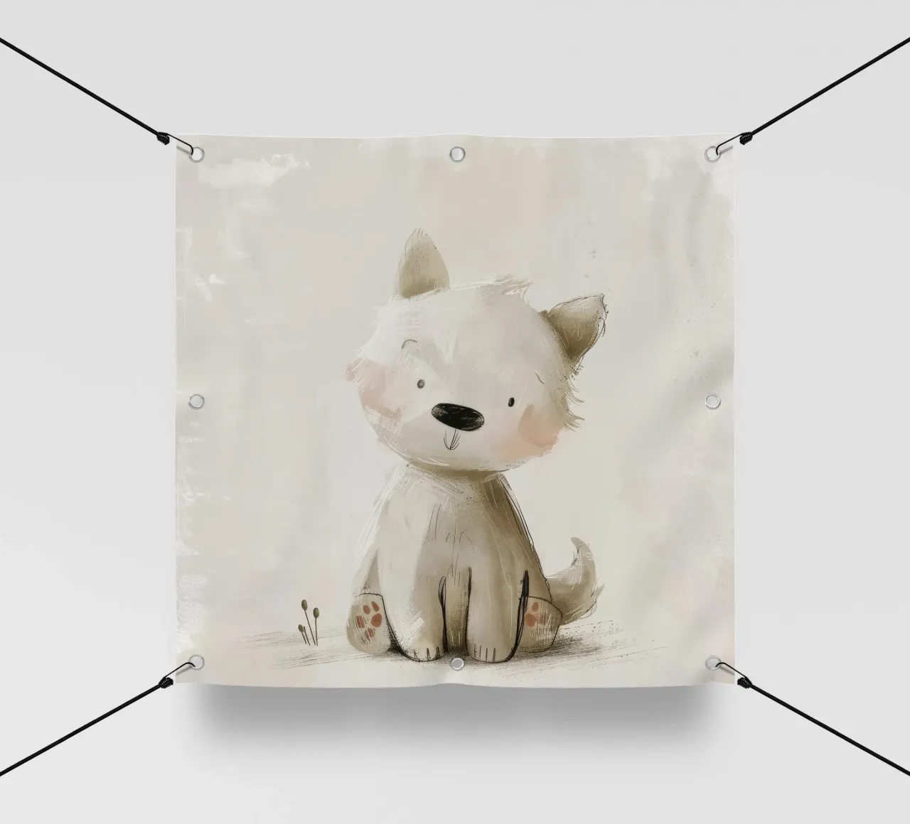 Illustrazione digitale di un cucciolo beige telo in pvc da DesignDoodle