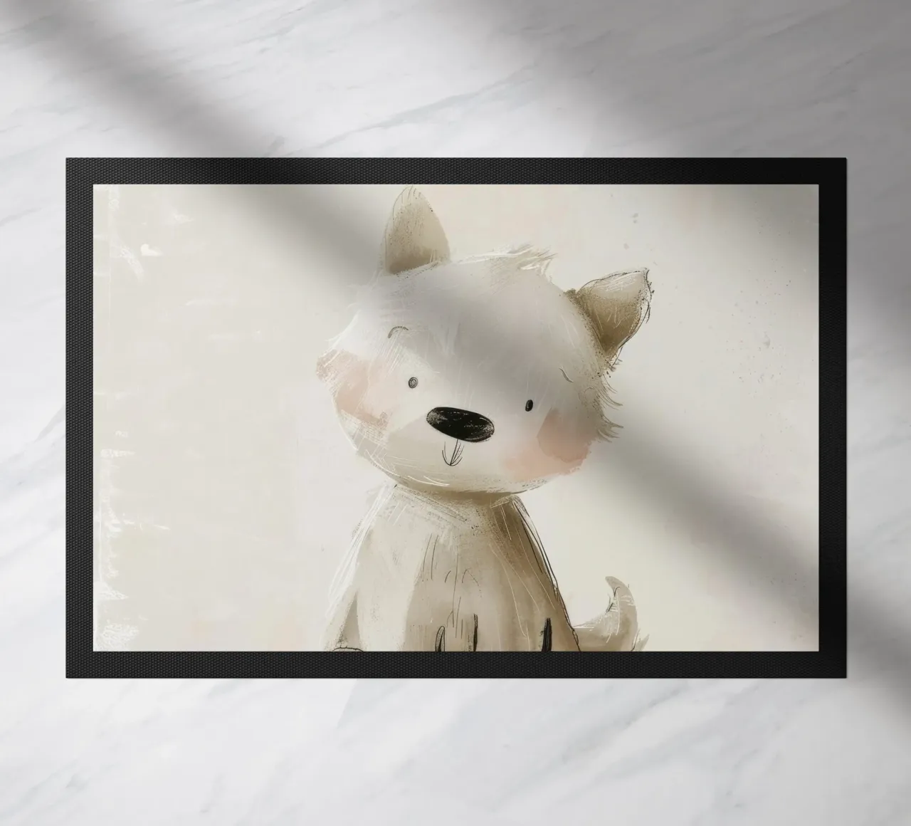 Illustrazione digitale di un cucciolo beige zerbino da DesignDoodle