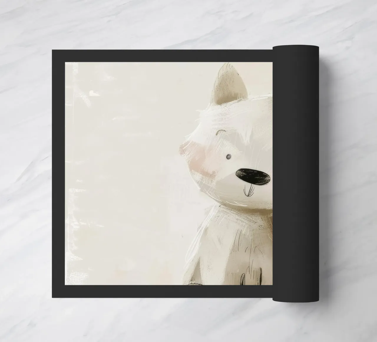 Illustrazione digitale di un cucciolo beige zerbino da DesignDoodle