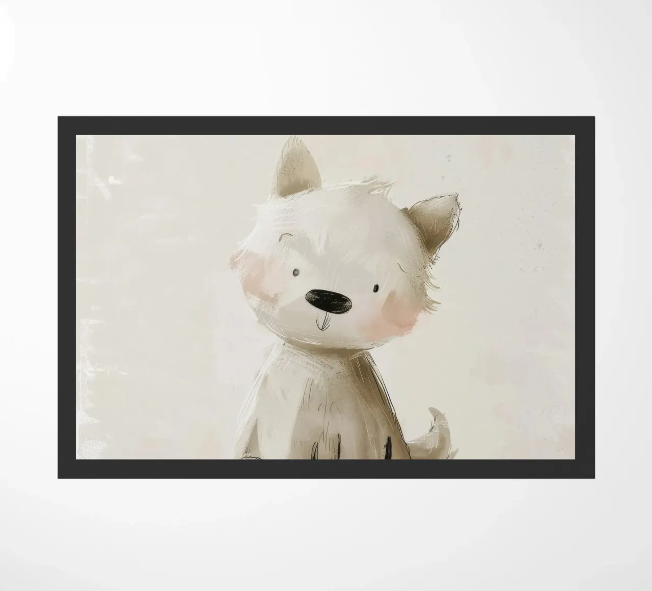 Illustrazione digitale di un cucciolo beige zerbino da DesignDoodle