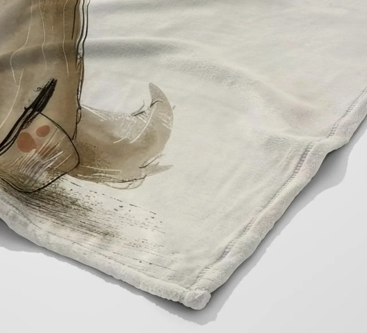 Illustrazione digitale di un cucciolo beige coperta in pile da DesignDoodle